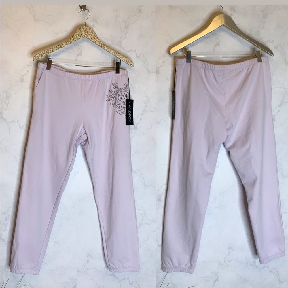 Wildfox rory jogger sweatpants in purple orchid hush size medium